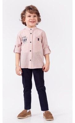 Wholesale Boys 2-Piece Shirt and Pants Set 1-4Y Lemon 1015-9844 Pink
