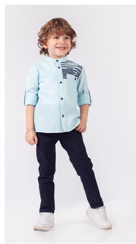 Wholesale Boys 2-Piece Shirt and Pants Set 1-4Y Lemon 1015-9850 - 2