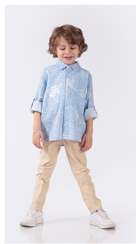 Wholesale Boys 2-Piece Shirt and Pants Set 1-4Y Lemon 1015-9908 - 2