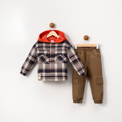 Wholesale Boys' 2-Piece Shirt and Pants Set 2-5Y Cumino 1014-CMN3589 - Cumino