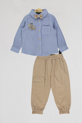 Wholesale Boys 2-Piece Shirt and Pants Set 2-5Y Kumru Bebe 1075-4053 - Kumru Bebe