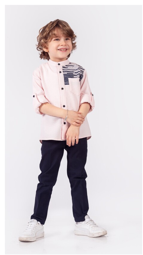 Wholesale Boys 2-Piece Shirt and Pants Set 5-8Y Lemon 1015-9851 - 3