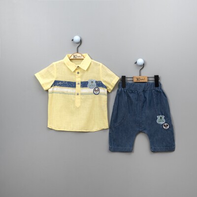 Wholesale Boys 2-Piece Shirt Set with Shorts 2-5Y Kumru Bebe 1075-3849 Жёлтый 