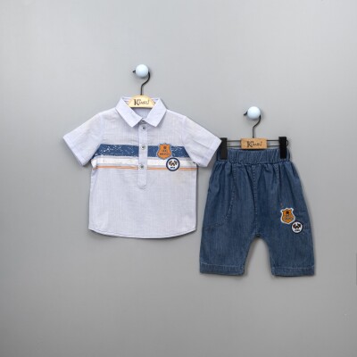 Wholesale Boys 2-Piece Shirt Set with Shorts 2-5Y Kumru Bebe 1075-3849 - 1