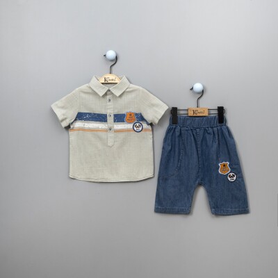 Wholesale Boys 2-Piece Shirt Set with Shorts 2-5Y Kumru Bebe 1075-3849 - 2