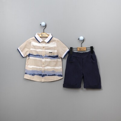 Wholesale Boys 2-Piece Shirt Set with Shorts 2-5Y Kumru Bebe 1075-3853 - 1