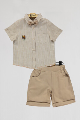 Wholesale Boys 2-Piece Shirts and Shorts Set 2-5Y Kumru Bebe 1075-4020 - 2