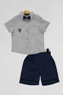 Wholesale Boys 2-Piece Shirts and Shorts Set 2-5Y Kumru Bebe 1075-4020 - 5