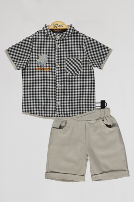 Wholesale Boys 2-Piece Shirts and Shorts Set 2-5Y Kumru Bebe 1075-4036 Black