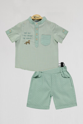Wholesale Boys 2-Piece Shirts and Shorts Set 2-5Y Kumru Bebe 1075-4078 - Kumru Bebe
