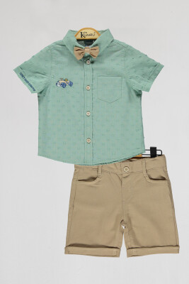 Wholesale Boys 2-Piece Shirts and Shorts Set 2-5Y Kumru Bebe 1075-4090 - Kumru Bebe