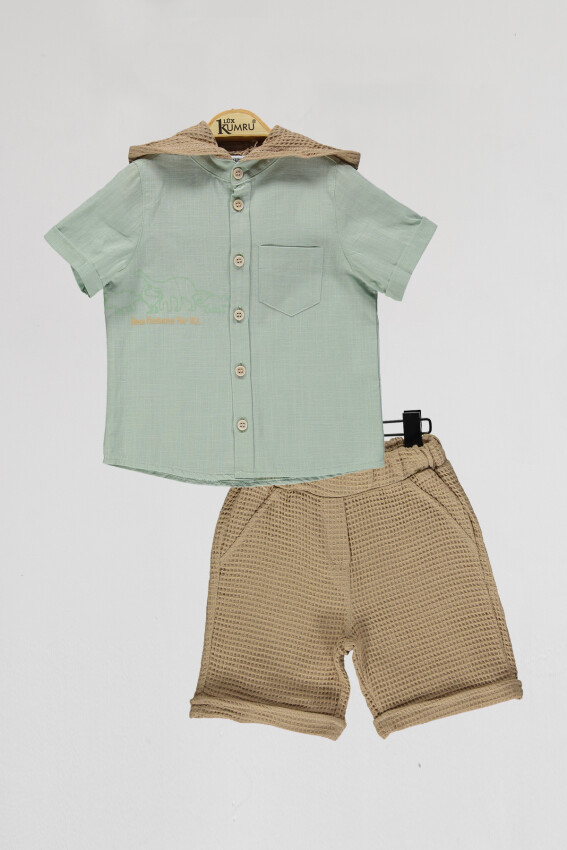 Wholesale Boys 2-Piece Shirts and Shorts Set 2-5Y Kumru Bebe 1075-4110 - 5