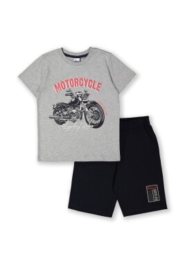 Wholesale Boys 2-Piece Shorts Set with T-shirt 8-14Y Elnino 1025-22156 Gray