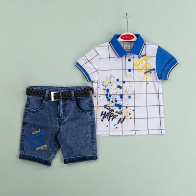 Wholesale Boys 2-Piece T-Shirt and Denim Shorts Set 1-4Y 1004-6468 - 2