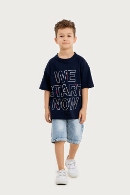 Wholesale Boys 2-Piece T-Shirt and Denim Shorts Set 6-9Y Gold Class 1010-3605 - Gold Class (1)