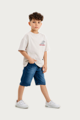 Wholesale Boys 2-Piece T-Shirt and Denim Shorts Set 6-9Y Gold Class 1010-3606 - Gold Class