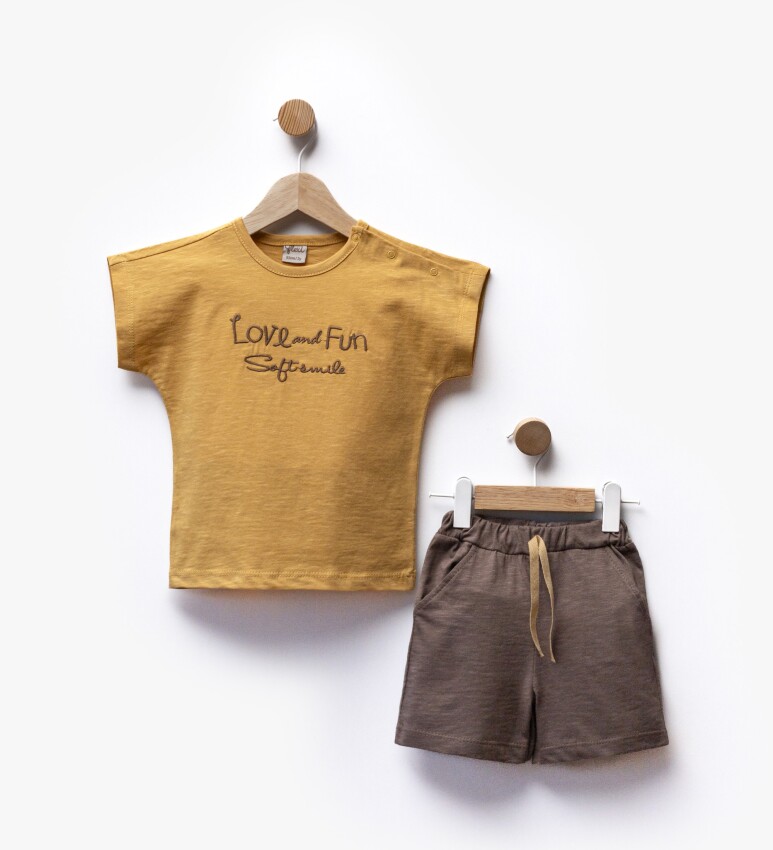 Wholesale Boys' 2-Piece T-shirt and Shorts Set 2-5Y Flexi Baby 2063-216391 - 2