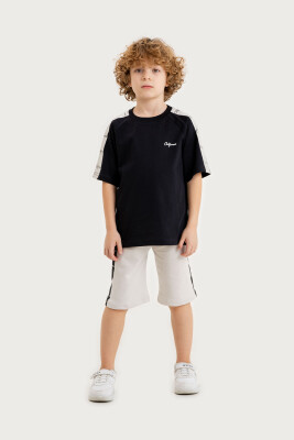 Wholesale Boys 2-Piece T-Shirt and Shorts Set 2-5Y Gold Class 1010-2607 Siyah