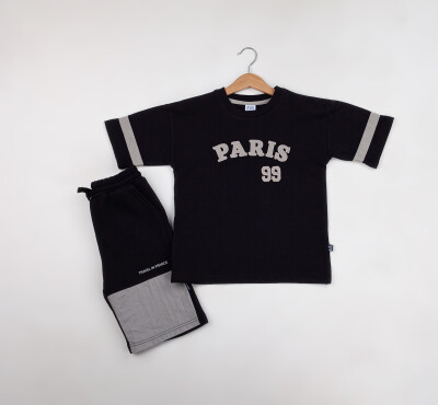 Wholesale Boys 2-Piece T-Shirt and Shorts Set 2-5Y Gold Class 1010-2616 Black