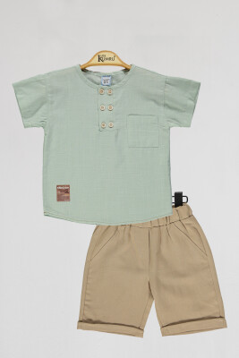 Wholesale Boys 2-Piece T-shirt and Shorts Set 2-5Y Kumru Bebe 1075-4105 - Kumru Bebe