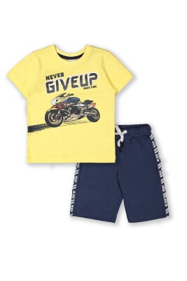 Wholesale Boys 2-Piece T-shirt and Shorts Set 3-6Y Elnino 1025-22102 Yellow