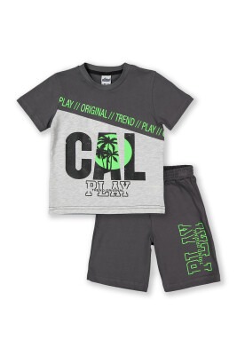 Wholesale Boys 2-Piece T-Shirt and Shorts Set 3-6Y Elnino 1025-22116 Smoked Color