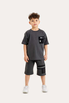 Wholesale Boys 2-Piece T-Shirt and Shorts Set 6-9Y Gold Class 1010-3600 Smoked Color