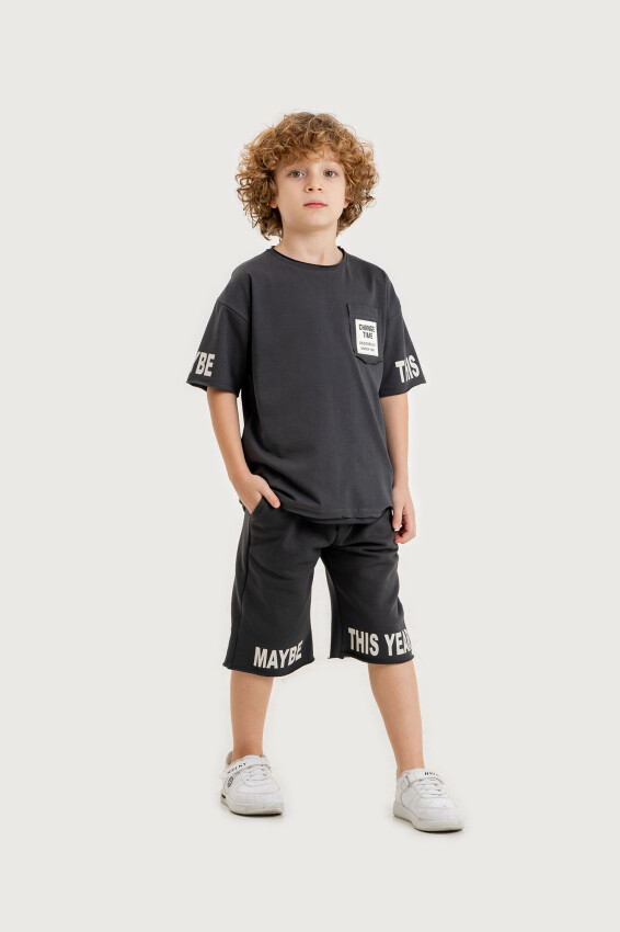 Wholesale Boys 2-Piece T-Shirt and Shorts Set 6-9Y Gold Class 1010-3601 - 2