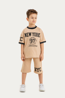 Wholesale Boys 2-Piece T-Shirt and Shorts Set 6-9Y Gold Class 1010-3604 - 2