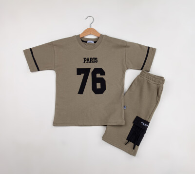 Wholesale Boys 2-Piece T-Shirt and Shorts Set 6-9Y Gold Class 1010-3617 Green