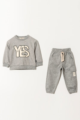 Wholesale Boy's 2-Piece Tracksuit Set 2-5Y Tuffy 1099-0852 Gray