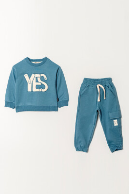 Wholesale Boy's 2-Piece Tracksuit Set 2-5Y Tuffy 1099-0852 Indigo