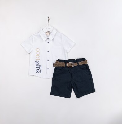 Wholesale Boys 2-Pieces Shirt and Short Set 2-5Y Sani 1068-2375 Белый 