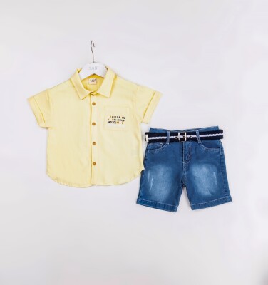 Wholesale Boys 2-Pieces Shirt and Short Set 2-5Y Sani 1068-2376 - 2