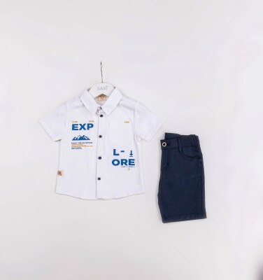Wholesale Boys 2-Pieces Shirt and Short Set 2-5Y Sani 1068-2381 Белый 