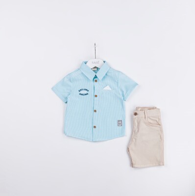 Wholesale Boys 2-Pieces Shirt and Short Set 2-5Y Sani 1068-2383 Зелёный 