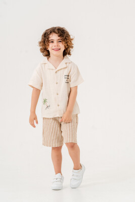 Wholesale Boys 2-Pieces Shirt and Short Set 2-5Y Tuffy 1099-1461 Brown3