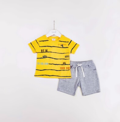 Wholesale Boys 2-Pieces T-shirt and Short Set 1-4Y Sani 1068-1213 - Sani (1)