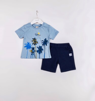 Wholesale Boys 2-Pieces T-shirt and Short Set 1-4Y Sani 1068-1215 - Sani (1)