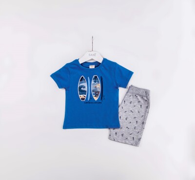 Wholesale Boys 2-Pieces T-shirt and Short Set 1-4Y Sani 1068-1217 - 2
