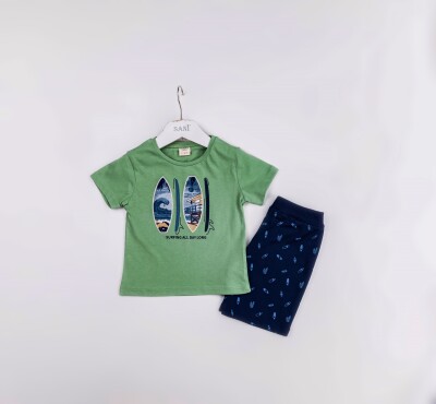 Wholesale Boys 2-Pieces T-shirt and Short Set 1-4Y Sani 1068-1217 - Sani