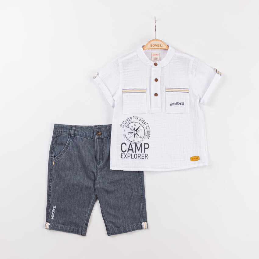 Wholesale Boys 2-Pieces T-shirt and Short Set 2-5Y Bombili 1004-6780 - 2