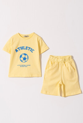 Wholesale Boys 2-Pieces T-shirt and Short Set 2-5Y Piop 2055-PE24-0132 Yellow