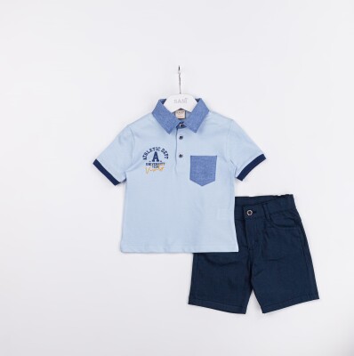 Wholesale Boys 2-Pieces T-shirt and Short Set 2-5Y Sani 1068-2364 - 4