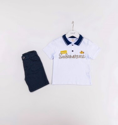 Wholesale Boys 2-Pieces T-shirt and Short Set 2-5Y Sani 1068-2373 - 2