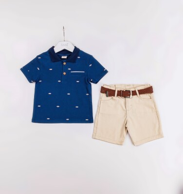 Wholesale Boys 2-Pieces T-shirt and Short Set 2-5Y Sani 1068-2382 - Sani (1)