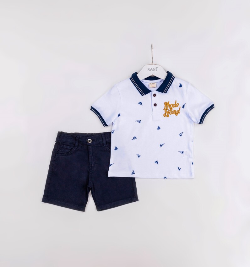 Wholesale Boys 2-Pieces T-shirt and Short Set 2-5Y Sani 1068-2385 - 1