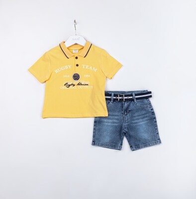 Wholesale Boys 2-Pieces T-shirt and Short Set 2-5Y Sani 1068-2389 - 2