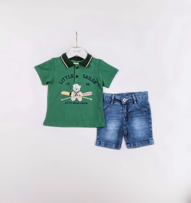 Wholesale Boys 2-Pieces T-shirt and Short Set 2-5Y Sani 1068-9930 - Sani