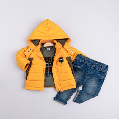 Wholesale Boys' 3-Piece Coat Sweat and Jeans Trousers Set 6-24M Bubbly 2035-2053 - Bubbly